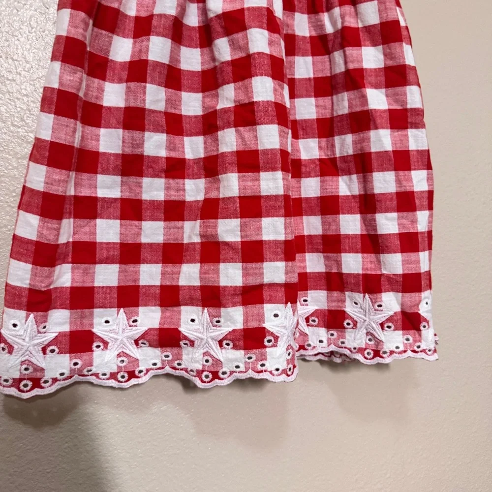Cat & Jack checkered red dress with White Lace Trim